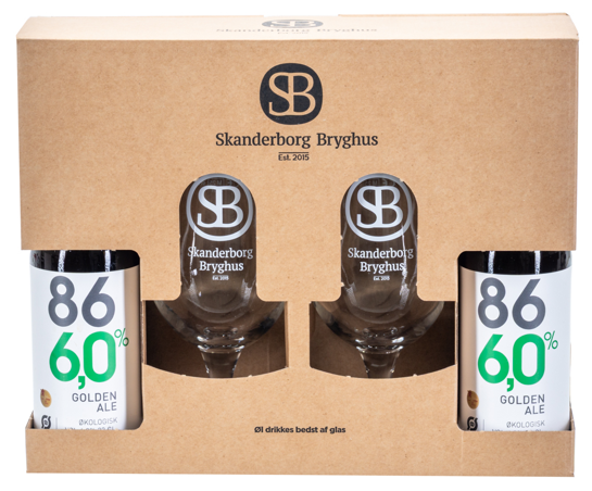 Gavekasse 2 øl & 2 glas