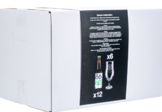 Gavekasse 12 øl & 6 glas